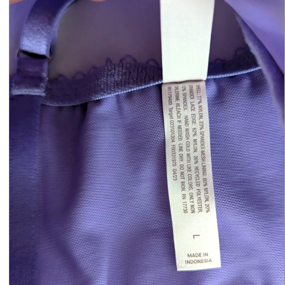 NWT Auden Purple Corset Bra, Sz L - Picture 5 of 9